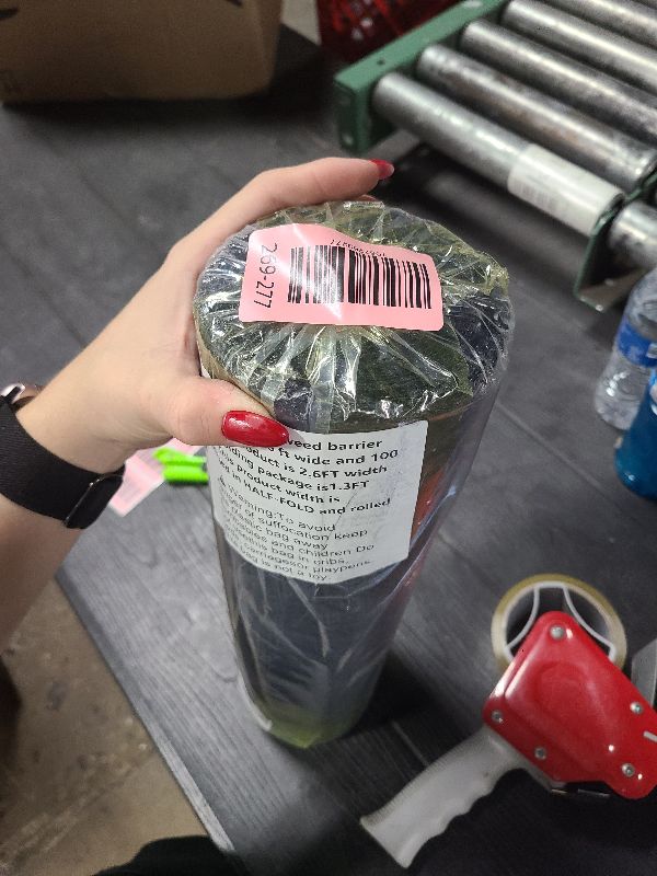 Photo 1 of 2.4oz-2.6FTx100FT Weed Barrier Landscape Fabric - Durable Weed Block Gardening Ground Cover Mat, Woven Geotextile Fabric for Underlayment, Commercial Driveway Stabilization, Weed Control Cloth