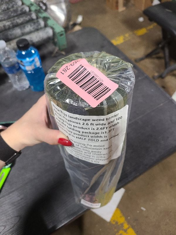 Photo 1 of 2.4oz-2.6FTx100FT Weed Barrier Landscape Fabric - Durable Weed Block Gardening Ground Cover Mat, Woven Geotextile Fabric for Underlayment, Commercial Driveway Stabilization, Weed Control Cloth