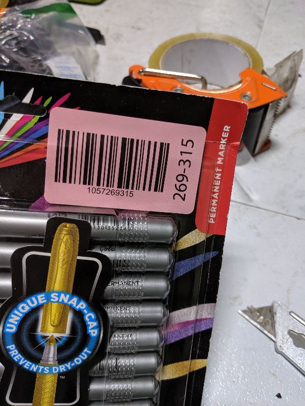 Photo 1 of BIC Intensity Metallic Permanent Markers, Fine Point, 8-Count Pack of Metallic Markers With Non-Slip Grip for Comfort and Control