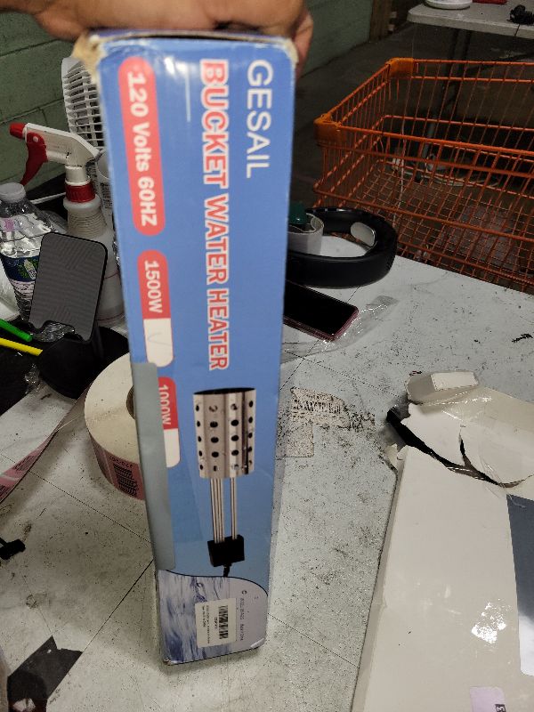 Photo 1 of 1500W UL-Listed Bucket Heater, Rust Proof Built in Temperature Controller Immersion Water Heater, Heats 5 Gallons of Water in Minutes with Auto Shutoff, for Home Outdoor Camping and Winter Job