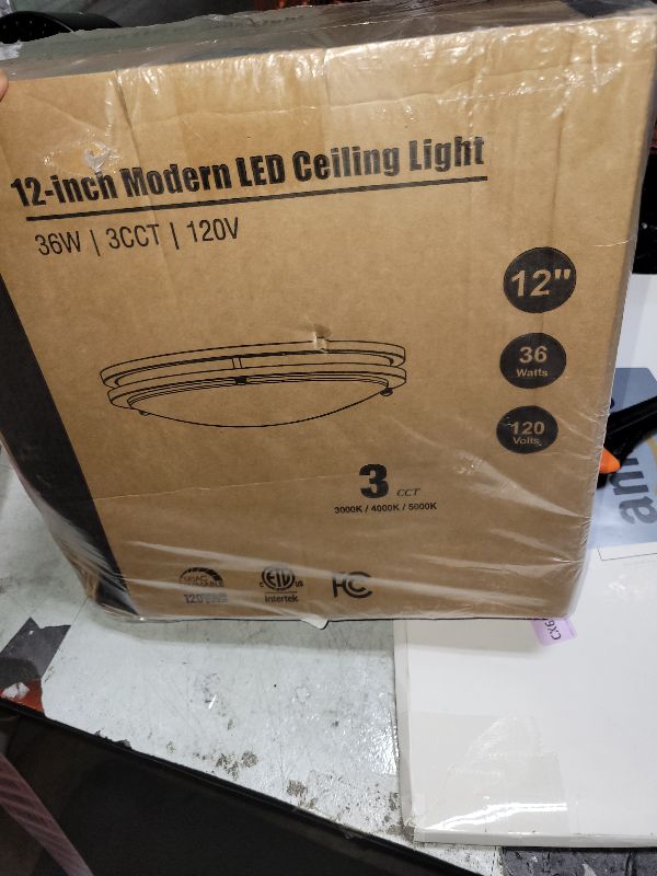 Photo 1 of 2-Pack 36W LED Ceiling Light Fixture (450W Equiv), 12IN Modern Flush Mount Ceiling Lights, Dimmable Ceiling Lamps Super Bright 3200LM, 3000K/4000K/5000K Adjustable for Bedroom Kitchen Bathroom Hallway