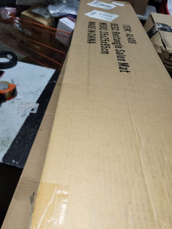 Photo 1 of 1 Inch Thick Barber Cutting Chair Salon Floor Mats for Beauty Hair Stylist Station Anti Fatigue (Black, 5 Ft × 3 Ft Ellipse)