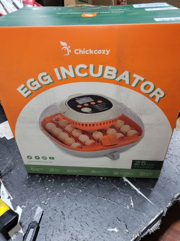 Photo 1 of [2024 Upgrade] 25 Egg Incubator, Automatic Egg Turner with Thermometer Seat and Humidity Control, Egg Candler, 360° View with Clear Window, Incubators for Hatching Chicks (Sunlit Orange)