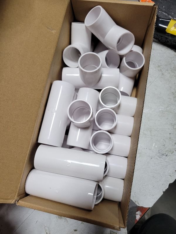 Photo 1 of 16-Packs 1 inch Tee PVC Fitting 3 Way Furniture Grade Pipe Elbow Connector for DIY PVC Shelf Greenhouse Pipe Fittings