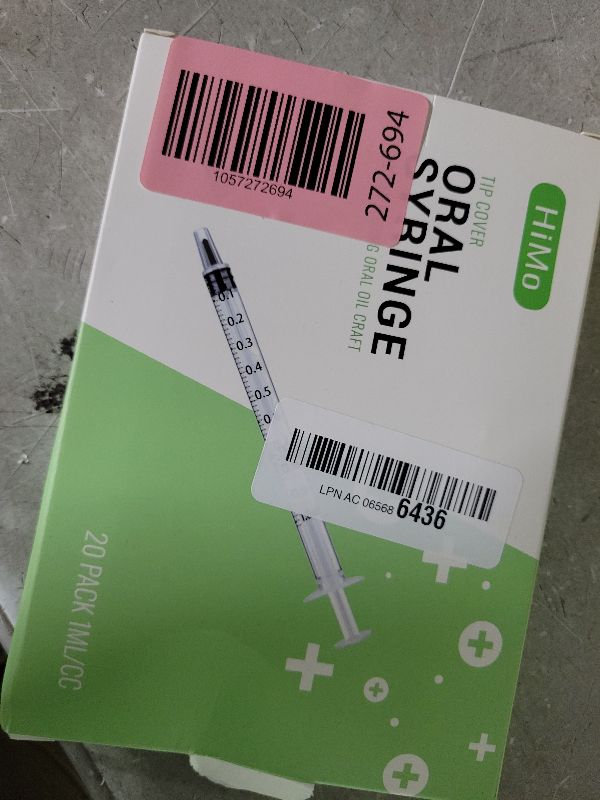 Photo 1 of 20 Pack 1ml Syringe with Cap for Liquid, 1cc Plastic Small Syringes with Cover, Non-Sterile, No Needle