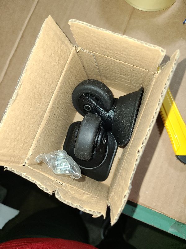 Photo 1 of 1 Pair Replacement Wheels 360 Swivel Suitcase Casters for Luggage Black (W293)