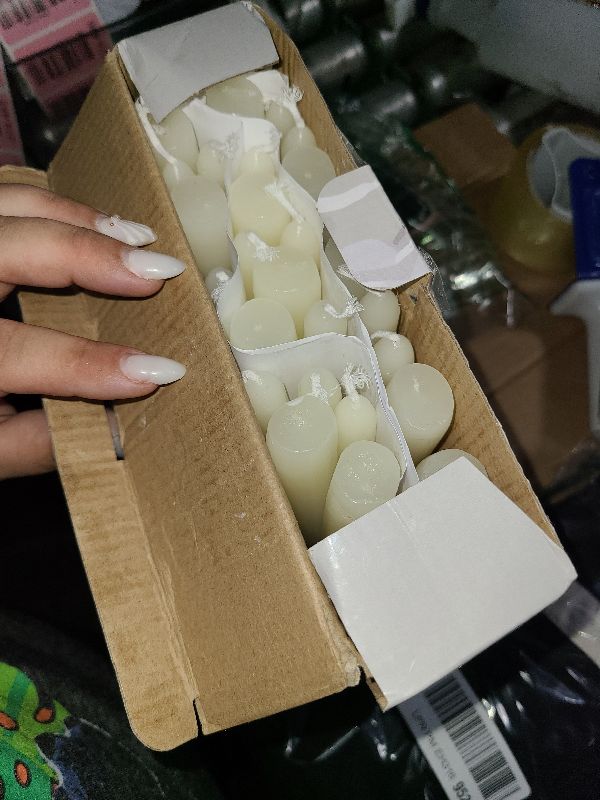 Photo 1 of 36 Pack Ivory Taper Candles 10 inch(H) Dripless, Smokeless & Unscented - Long Burning Time - Hand Poured Tall Candlesticks - Ideal for Restaurant,Weddings, Dinner Parties, and Home Decor