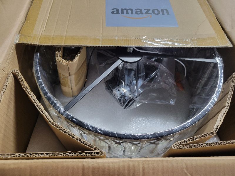 Photo 1 of 16" Black Crystal Ceiling Light, 3-Light Modern Semi Flush Mount Ceiling Light Fixture, Round Crystal Chandelier for Dining Room Bedroom Living Room Kitchen Hallway, E26 Sockets