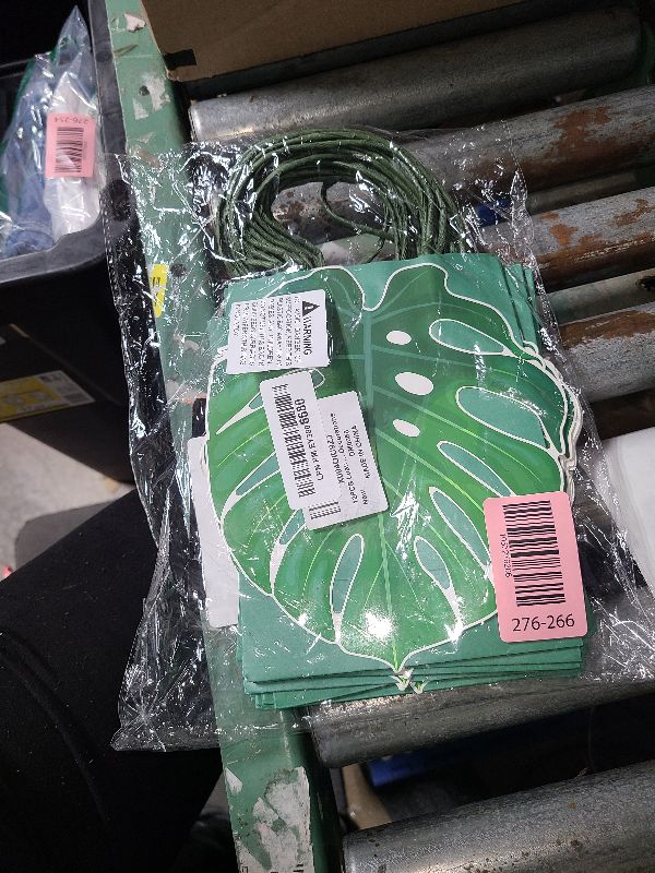 Photo 1 of 12PCS Hawaiian Gift Bags Luau Party Favor Gift Bags Bulk Hawaiian Tropical Goodie Bags with Handles Summer Palm Leaves Luau Goodie Treat Box for Aloha Festival Beach Birthdays Parties Supplies Decor