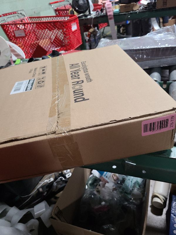 Photo 1 of 24 Inch Eucalyptus Wreath,Artificial Wreaths for Front Door, Year Round Greenery Wreath with Eucalyptus Boxwood Leaf Little Daisy Lambs Ear for Home,Outside Spring/Summer,All Seasons-Indoor/Outdoor