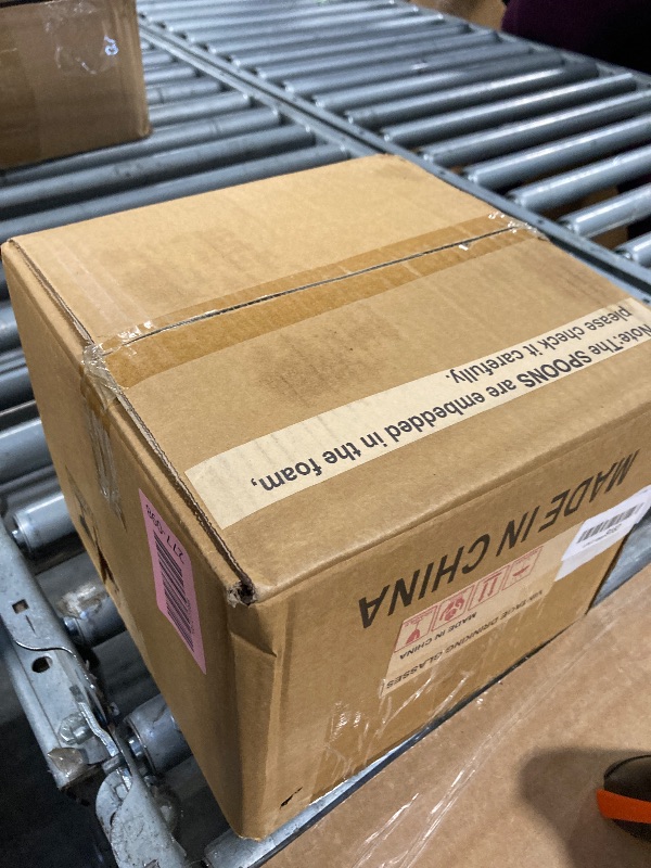 Photo 1 of **ONE LID IS SLIGHTLY DAMAGED**MISSING STRAWS*Vintage Drinking Glasses Set of 4 with Bamboo Lids, Textured Clear Striped Ribbed Glassware Set Cocktail Set Beaded Glass Cups Old Fashion Embossed Iced Coffee Cup for Beer, Beverage(16 oz), Rainbow