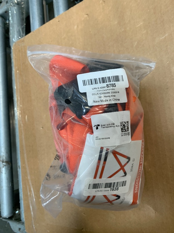 Photo 1 of *Missing Parts*
Ytonet Moving Straps, Lifting Straps for Move Furniture, 2-Person Shoulder Lifting and Moving System for Appliances, Mattresses, Heavy Objects up to 800lbs, Furniture Strap Round Sling, Orange