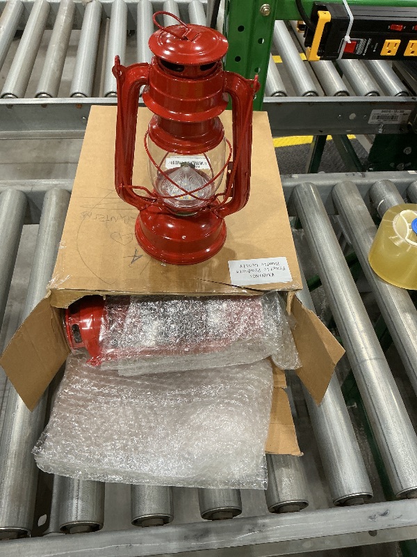 Photo 1 of 4 Pcs LED Vintage Lanterns Battery Operated Warm White Old Hurricane Lantern Antique Metal Hanging LED Lamp with Dimmer Switch for Indoor Table Outdoor Christmas Halloween(Red)