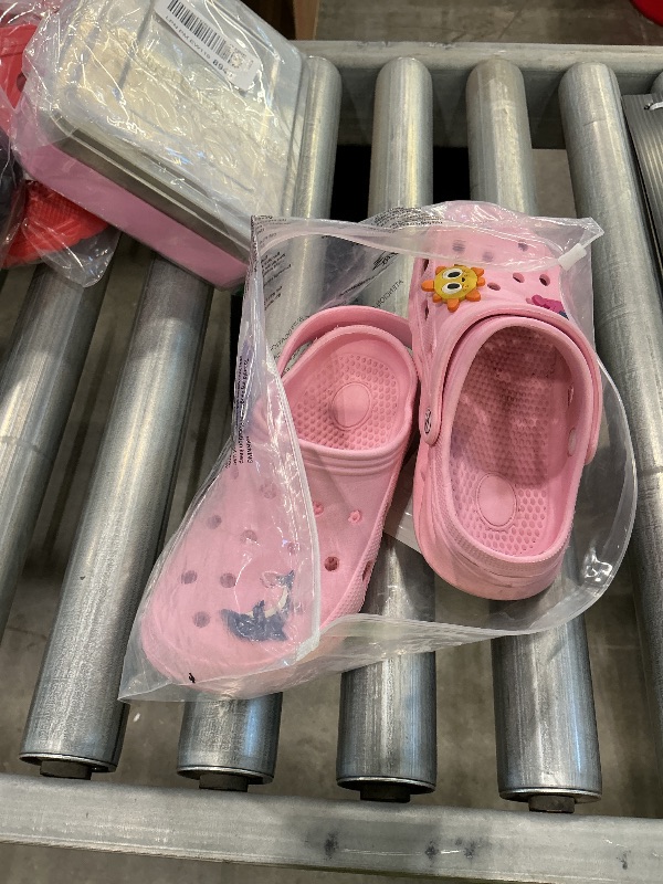 Photo 1 of ***See CLERK NOTES*** Kids Clogs Home Garden Slip On Water Shoes for Boys Girls Indoor Outdoor Beach Sandals Children Classic Slippers Pink, 1.5 Little Kid