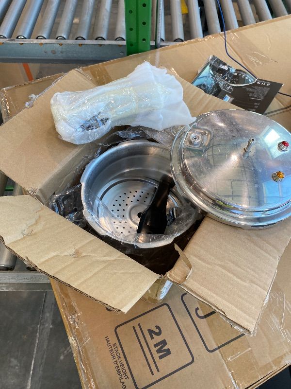 Photo 1 of *MISSING PIECES, ITEM HAS VISIBLE USE DAMAGE*WantJoin 4QT Aluminum Pressure Cooker w/Release Valve & Multiple Protective Devices,Pressure Canner Compatible with Gas & Induction Cooker,Canner Rack Included