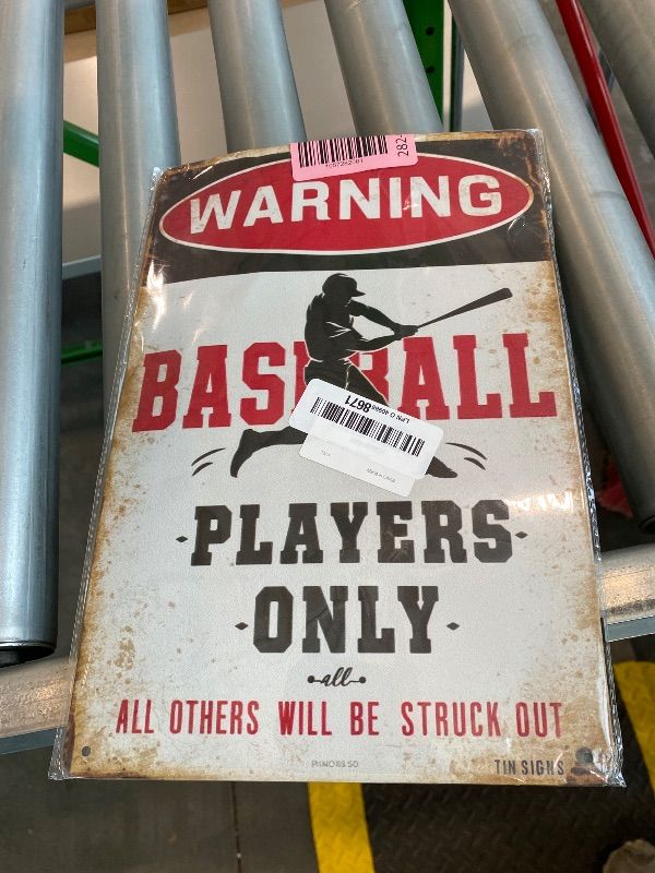Photo 1 of *Minor Damaged*Dugout Rules Tin Sign 8X12IN Vintage Metal Wall Art for Locker Room, Sports Bar & Little League Decor