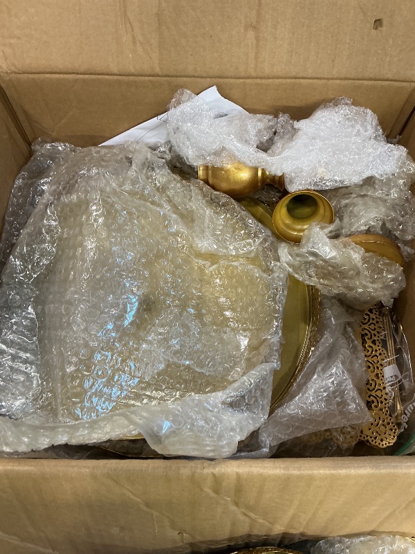 Photo 1 of ***SEE CLERK COMMENTS *** JALANCY Set of 9 Cake Stands Metal Cupcake Stand Set Multiple Styles Candy Fruit Display Tower Dessert Plate Cake Serving Tray for Birthday Party Wedding Anniversary Baby Shower Engagement (Gold)