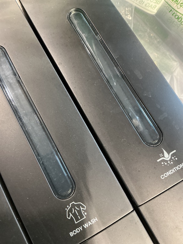 Photo 1 of ***SEE CLERKS COMMENTS*** Shampoo and Conditioner Dispenser Shower Soap Dispenser Shower Dispenser 3 Chamber No Drill Shampoo Dispenser for Shower Wall, Body Wash Wall Mounted for Bathroom Hotel,1200ML,Black