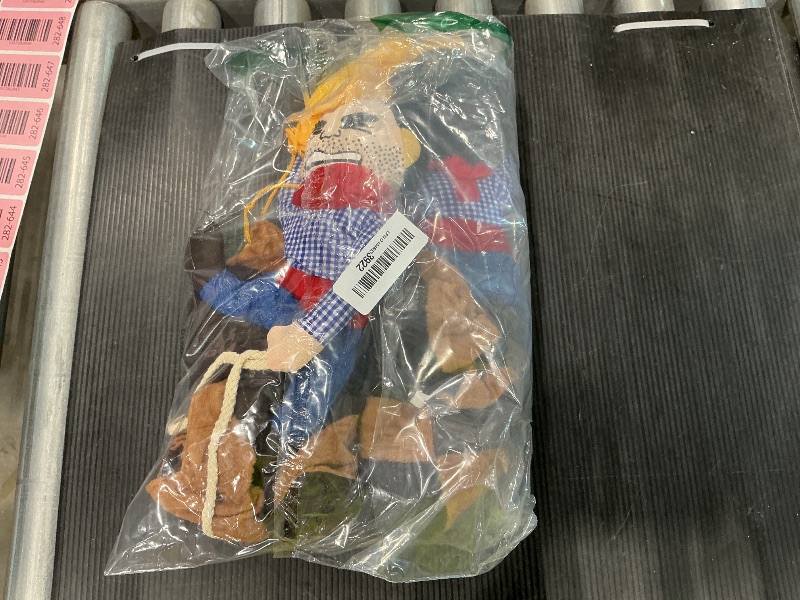 Photo 1 of 2 Pieces Cowboy Rider Dog Costume Knight Style Doll Hat and Money Bag Funny Saddle Pet Costume for Halloween Day Pet Carrying Costume Role Play Dog Halloween Party Cosplay Apparel (L)