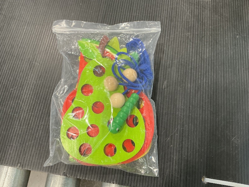 Photo 1 of 4 Pack Wooden Sorting Stacking Toys,Educational Threading Activity Puzzle Fine Motor Toys for Early Development