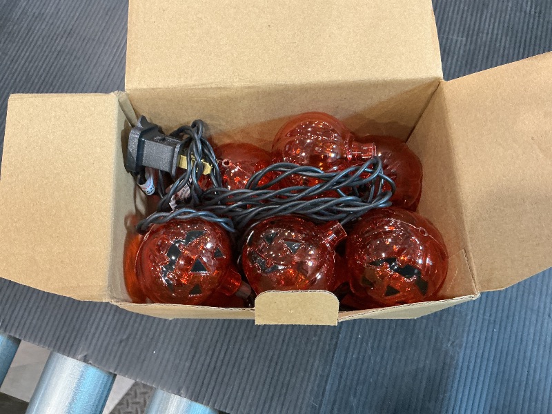 Photo 1 of Doratale Halloween String Lights, 8.5Ft Jack-O-Lantern Pumpkin Lights with 10 3D Pumpkin, Plug in Waterproof Halloween Light for Indoor Home Bedroom Outdoor Camper Decor Party Decorations