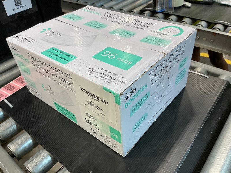 Photo 1 of **USED - Check clerk notes**
Overnight Diaper Leak Stopper, Super Boosties Disposable Inserts, Use with Pampers Sizes 2-6, Honest Hybrid Diaper Cover Sz Small, Amazing Baby Cover Sz 2, Pocket-Sling Compatible, 4.3x11 in, 96 count