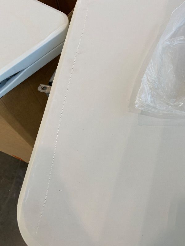 Photo 1 of 2 Pack 6 FT Folding Tables White Foldable Table, Fold-in-Half with Carrying Handle Portable Plastic Rectangular Table for Party, Dining, Wedding, Camping, Picnic, Indoor Outdoor Events