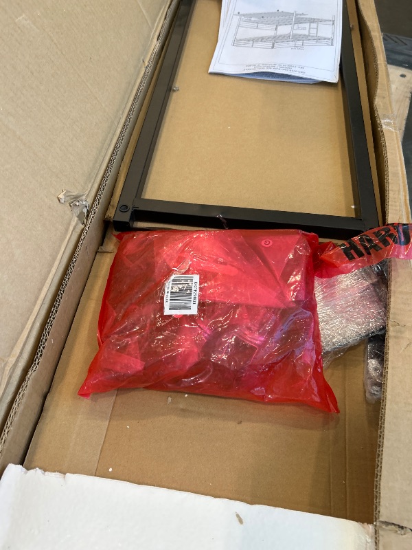 Photo 1 of *PARTIAL SET*
PVWIIK King Over King Bunk Bed with Trundle and Ladder for Kids,Adult,Teenagers,Heavy Duty Metal Bunk Bed w/Full Length Guardrail for Dorm,Bedroom,Guest Room,No Box Spring Needed,Black