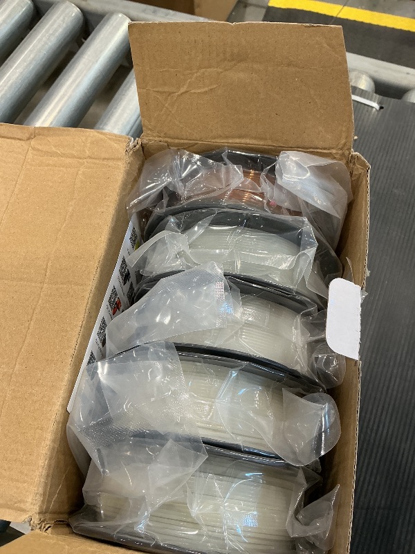 Photo 1 of 1.75mm PLA 3D Printer Filament Bundle: Glow in Dark Green/Blue/Purple/Rainbow, One Spool Clear Multi Colored, Each Spool 250g, Total 1.25Kg 3D Printing Material, 250g x 5 Spools Glow in Dark PLA