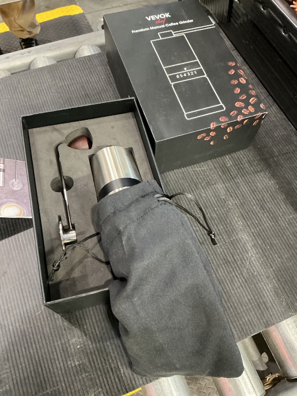 Photo 1 of ***SEE CLERK COMMENTS*** VEVOK CHEF Manual Coffee Grinder Stainless Steel Burr Grinder 6 External Adjustable Setting Vintage Hand Coffee Grinder Portable Hand Crank Conical Coffee Bean Grinder Mill for Home,Camping