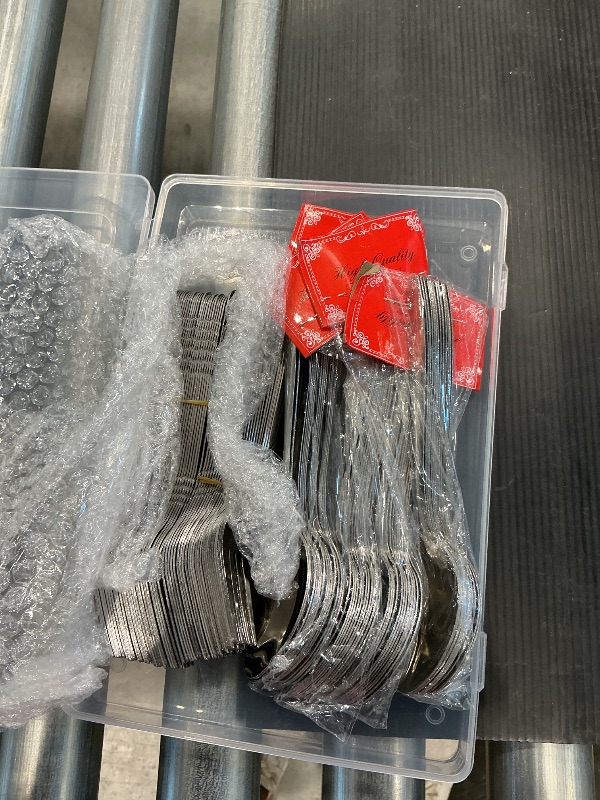 Photo 1 of 100 Pieces Forks and Spoons Silverware Set Stainless Steel Flatware Cutlery Set Dinner Forks and Spoons Mirror Polished Dishwasher Safe Utensil for Kitchen Restaurant or Home