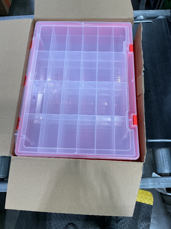 Photo 1 of RHCOM Toy Organizer.72 Compartments.Toy Storage Box Compatible With Hot wheels Cars, Matchbox Cars,Mini Toys and Small Dolls.Toy Storage Display Case With 3 Layers of Removable Trays(Red)