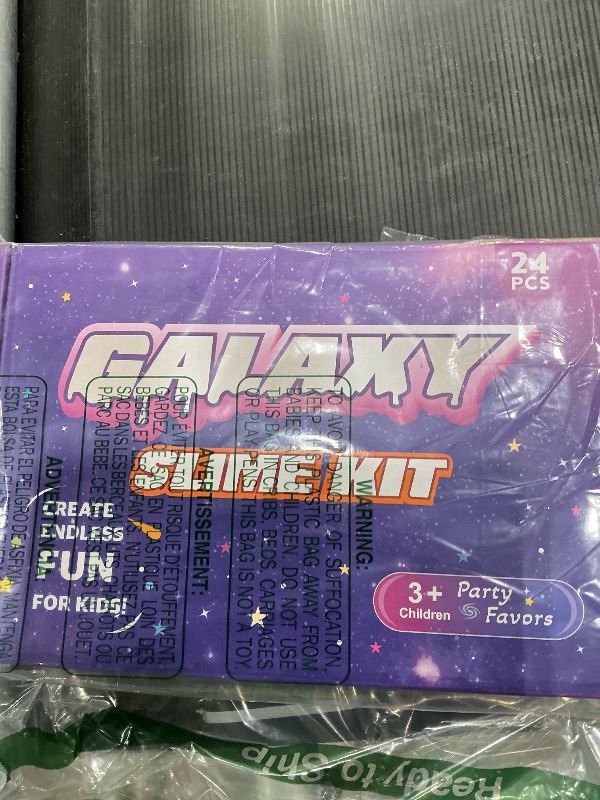 Photo 1 of 24 Pack Galaxy Slime Party Favors for Kids Blue Purple Clear Glitter Slime Ball Christmas Birthday Goodie Bag Stuffer Classroom Reward Stretchy Non-Sticky Stress Relief Putty Toy for Boys Girls