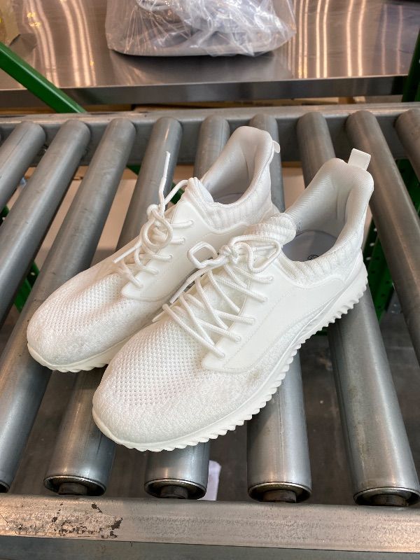 Photo 1 of *Minor Damaged*VIPSUPER Womens Tennis Shoes Walking Sneakers - Memory Foam Nursing Running Gym Athletic Workout Slip On Comfort Work Shoe Lightweight All White Size 9.5 US