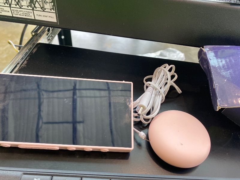 Photo 1 of *Missing item, Pink circle* Digital Alarm Clock with Bed Shaker, Large Numbers Plug in Alarm Clock for Heavy Sleepers Adults Teens with USB Charger, Dual Alarm, 12/24Hr, Snooze, Dimmable, Adjustable 3-Levels Volume-Pink