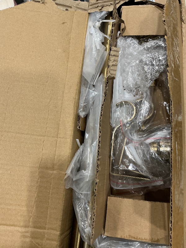 Photo 1 of 2 Pack Warm Gold Curtain Rods for Windows 66 to 120 Inches Adjustable Length Heavy Duty 1" Diameter Brass Window Curtain Rod with Solid Metal Finials for Outdoor Farmhouse Bedroom Kitchen Living Room