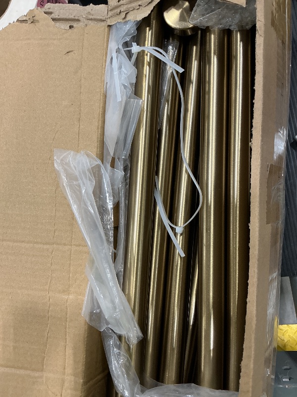 Photo 1 of 2 Pack Warm Gold Curtain Rods for Windows 66 to 120 Inches Adjustable Length Heavy Duty 1" Diameter Brass Window Curtain Rod with Solid Metal Finials for Outdoor Farmhouse Bedroom Kitchen Living Room