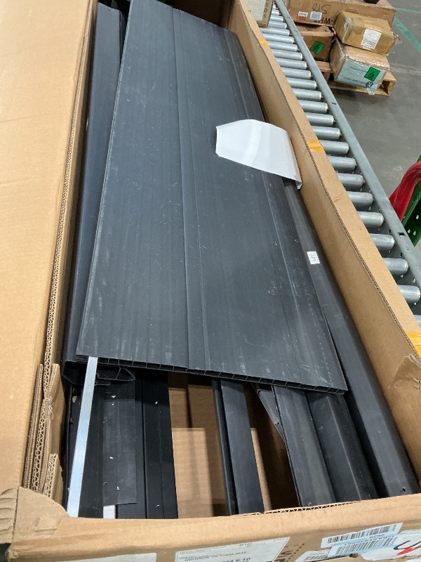 Photo 1 of ***PARTIAL SET*** ***READ CLERK NOTES*** DWVO 6x4.4 FT Outdoor Storage Shed, Plastic Garden Tool Shed with 2 Windows, Double-Wall Outside Shed for Lawn Mower, Garden Tool for Backyard, Patio, Lawn, Lockable, Grey & Black