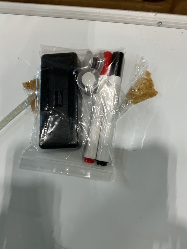 Photo 1 of *Minor Damaged*
VUSIGN 36" x 48" Mobile White Board on Wheels, Double Side Dry Erase Board with Stand, Large Aluminum Frame Standing Rolling Whiteborad for Office, Home,School