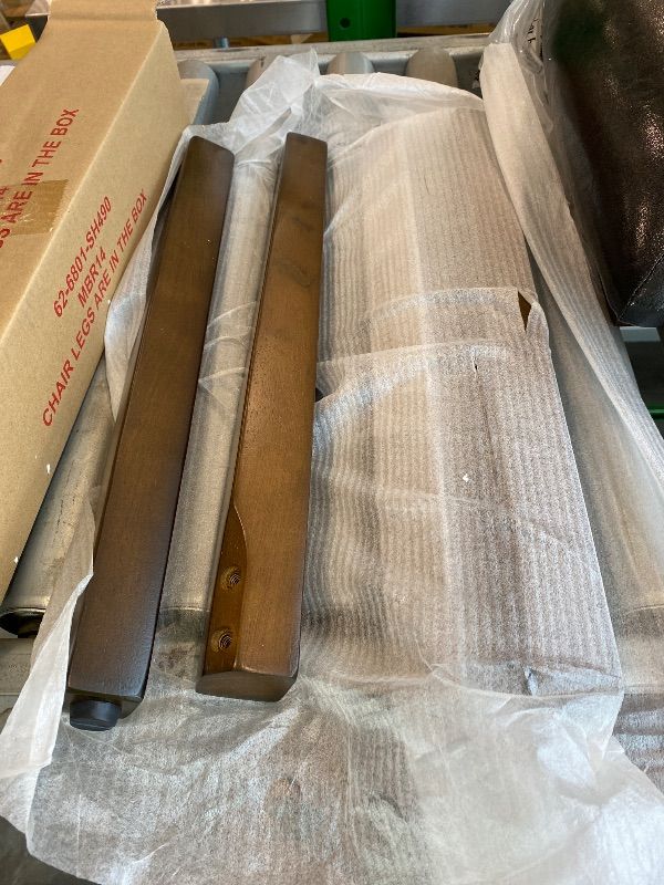 Photo 1 of *ONLY 2 CHAIRS** *Partial Set* COLAMY Rectangle Wooden Dining Room Set for 2, Mid Century Modern Kitchen Table and PU Leather High Back Dining Room Chair for Home, Saving Space, BlackBrown, 2 chairs