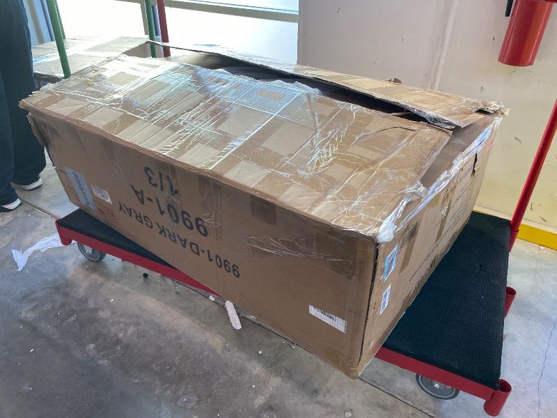 Photo 1 of *PARTIAL SET**L-Shaped Pull Out Sleep Sofabed,Modern Reversible Sleeper Sectional Sofa Chenille Upholstered Button Tufted Decor with Storage Chaise, Drop-Down Table, Cup Holders and Charging Ports (USB & Type-C) ***BOX 1/3****