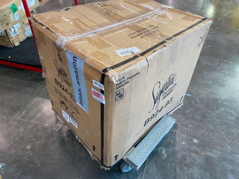 Photo 1 of *Minor Damaged* Signature Design by Ashley Caitbrook Contemporary 2 Drawer Nightstand with Dovetail Construction, 26" Tall, Weathered Gray