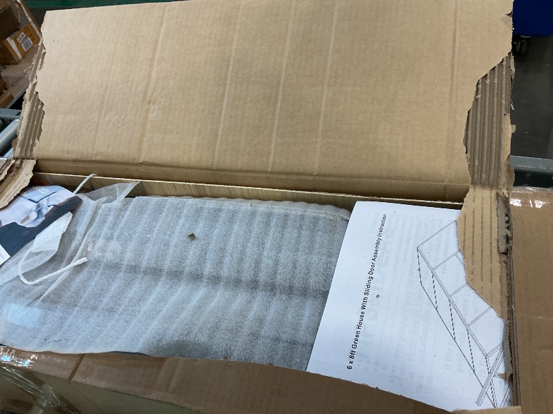 Photo 1 of *PARTIAL SET - Check clerk notes*
Greenhouse, 6x8 Ft Outdoor Greenhouses with Roof Vents and Sliding Doors, Aluminum Frame Polycarbonate Accessible Greenhouses, Suitable for Outdoor Gardens and Backyards, Black