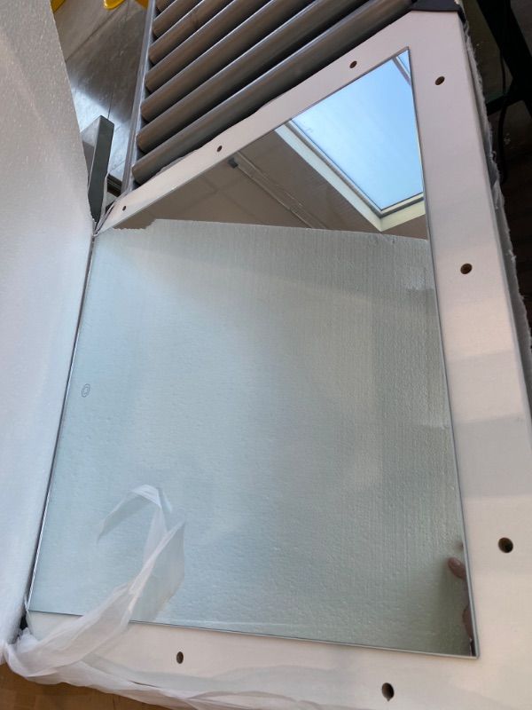 Photo 1 of **MIRROR ONLY**DWVO Vanity Desk with Large Mirror and LED Lights, Makeup Vanity Table Set with Power Outlets, Comfy Stool & Storage Drawers, Shelves and Cabinets, 3 Lighting Modes Makeup Table, Dressing Room, White