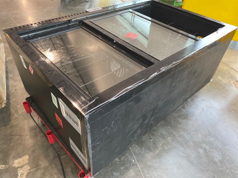 Photo 1 of *Missing Parts**Major Damaged*
 Commercial Back Bar Cooler with 3 Glass Sliding Doors, 11.5 cu.ft Under Counter Beverage Refrigerator, LED Lighting - ETL Beer and Wine Cooler for Bar, Restaurant, Garage, Office, Home