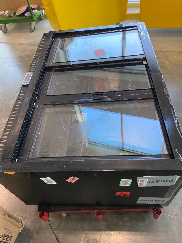 Photo 1 of *Missing Parts**Major Damaged*
 Commercial Back Bar Cooler with 3 Glass Sliding Doors, 11.5 cu.ft Under Counter Beverage Refrigerator, LED Lighting - ETL Beer and Wine Cooler for Bar, Restaurant, Garage, Office, Home