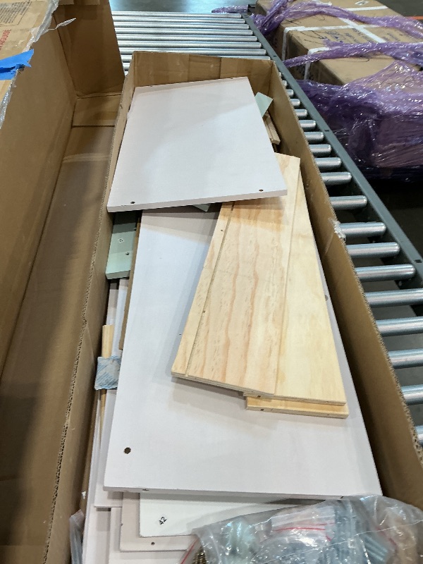 Photo 1 of *PARTIAL SET*
Bellemave Full Size Low loft Bed for Kids,Wood Modern Farmhouse Full Loft Bed with Slide and Drawer Storage, No Box Spring Needed, White