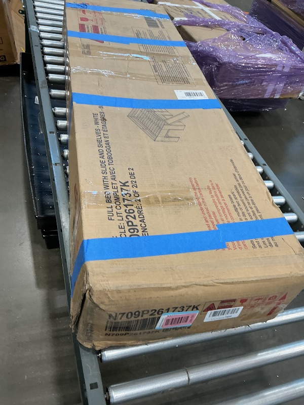 Photo 1 of *PARTIAL SET*
Bellemave Full Size Low loft Bed for Kids,Wood Modern Farmhouse Full Loft Bed with Slide and Drawer Storage, No Box Spring Needed, White