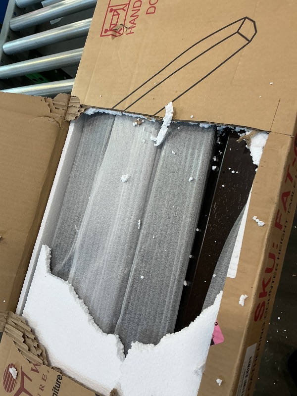 Photo 1 of ***PARTIAL SET*** ***SEE CLERK NOTES***East West Furniture FAIR7-CAP-LC 7 Piece Counter Height Dining Table Set Consist of a Square Wooden Table with Pedestal and 6 Faux Leather Kitchen Dining Chairs, 54x54 Inch, Cappuccino