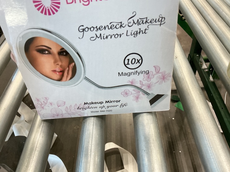 Photo 1 of 10x Magnifying Mirror with Light, Flexible Gooseneck Make up Mirror with Lights and Magnification, Battery Operated Cordless with Suction Cups for Wall Bathroom